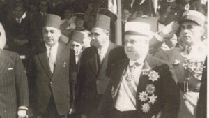 تاج الدين الحسني وحكمت الحراكي ومحمد العايش عام 1942م