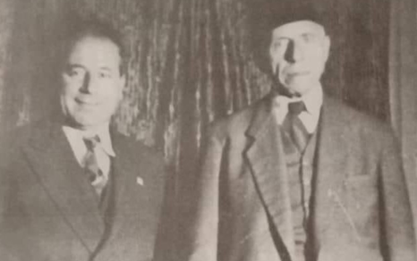 أنطون سعادة والقاضي عبد الغني إسرب في اللاذقية عام 1948م