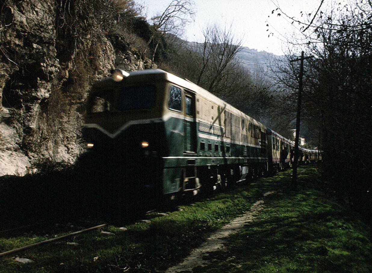 قطار الزبداني على طريق دمشق بيروت القديمة قبل بلدة دمر عام 1982 (2)