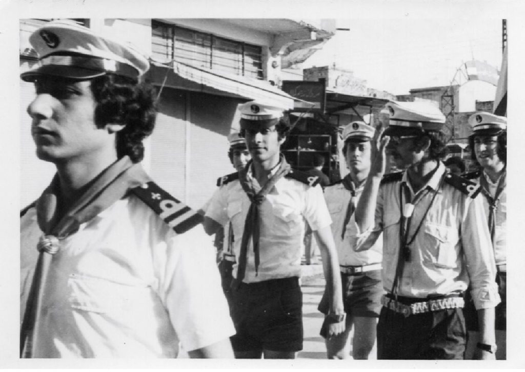 التاريخ السوري المعاصر - قادة الكشاف في استعراض في اللاذقية بمناسبة مهرجان الكشفية 1975م