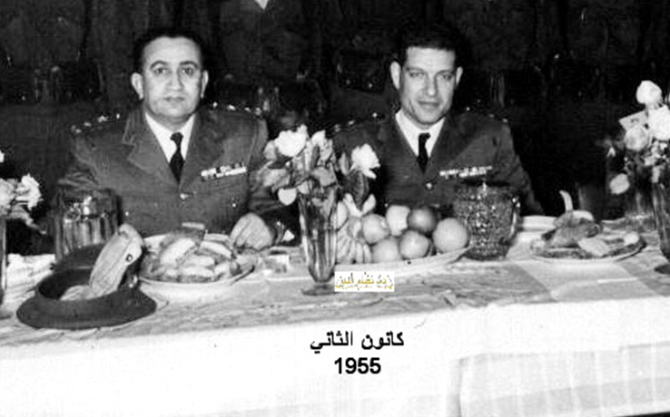 الزعيم توفيق نظام الدين والعقيد عدنان المالكي عام 1955م