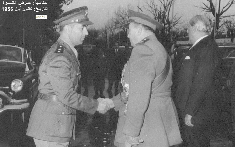 اللواء توفيق نظام الدين والمقدم عفيف البزري في استعراض الفتوة عام 1956 (3)