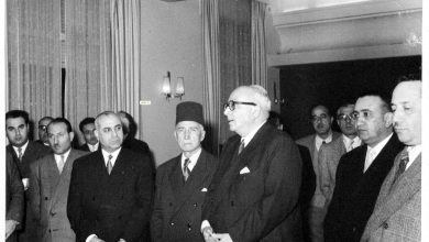 خالد العظم واحسان الجابري و مأمون الكزبري وتوفيق نظام الدين عام 1957 (2)