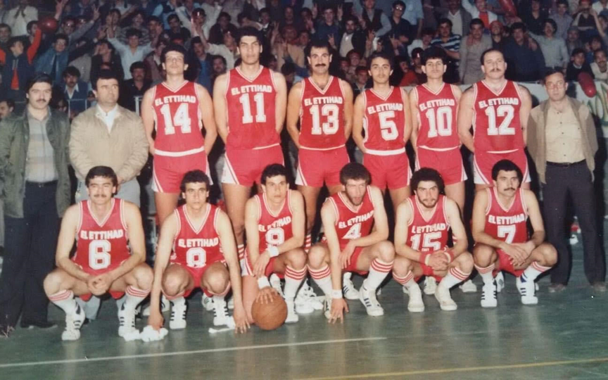 فريق نادي الاتحاد - حلب الأهلي - بطل دوري كرة السلة  عام 1985