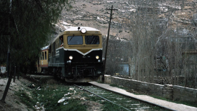 قطار الزبداني على طريق دمشق بيروت القديمة قبل بلدة دمر عام 1982