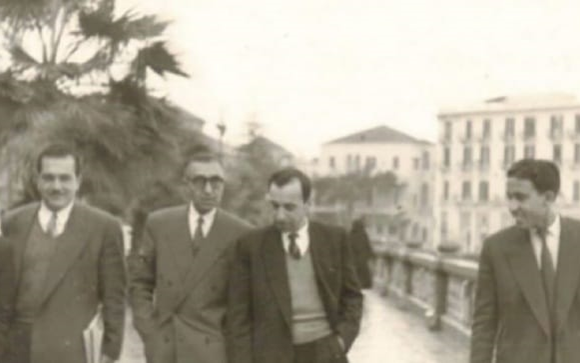 ميشيل عفلق وفؤاد الركابي في دمشق عام 1954