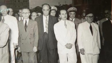 جمال الفيصل في جنازة سليمان المعصراني 1955