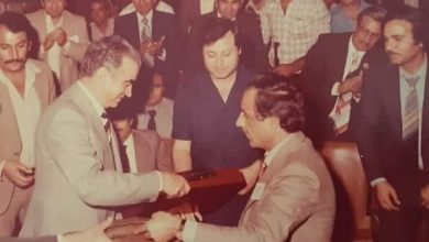 عبد السلام العجيلي ومحمد سلمان محافظ الرقة عام 1981