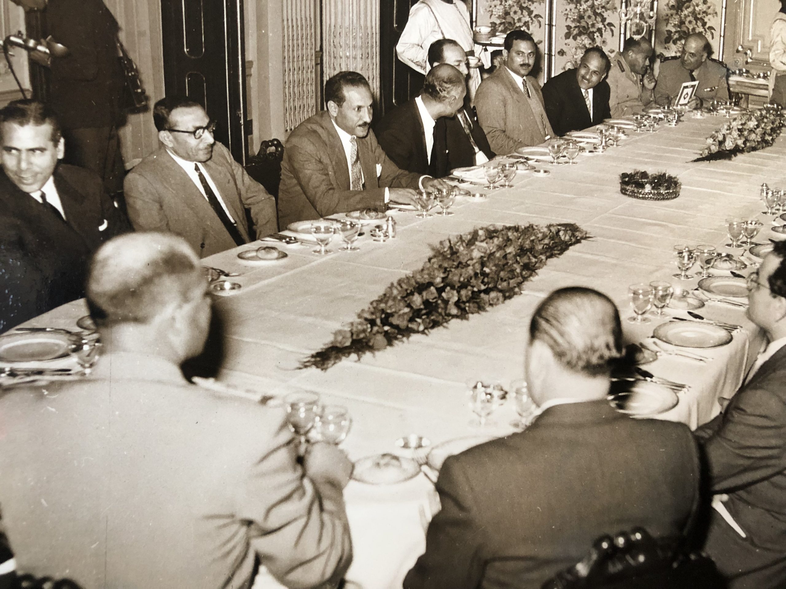 التاريخ السوري المعاصر - جانب من حفل توقيع اتفاق القيادة السورية المصرية المشتركة عام 1955