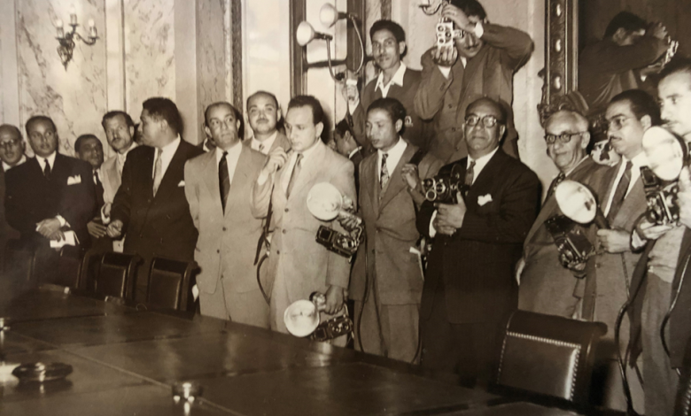 التاريخ السوري المعاصر - جانب من الحضور في مراسم توقيع اتفاق القيادة المشتركة عام 1955