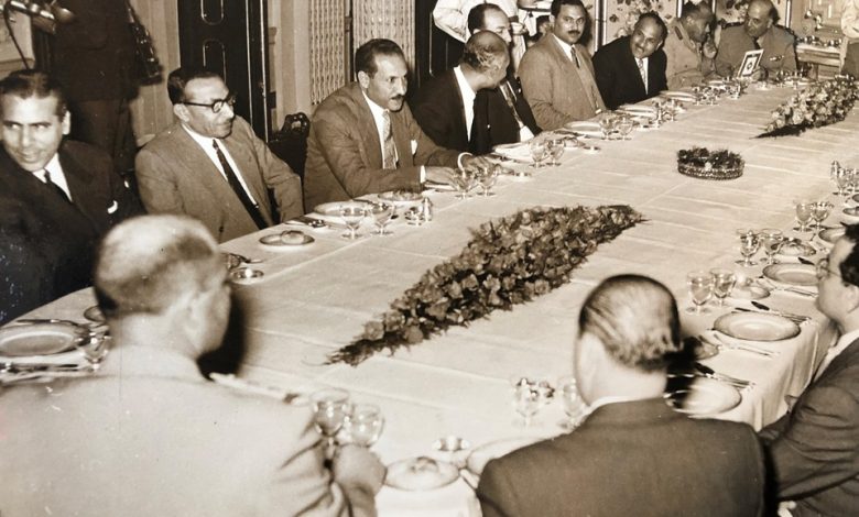 التاريخ السوري المعاصر - جانب من حفل توقيع اتفاق القيادة السورية المصرية المشتركة عام 1955