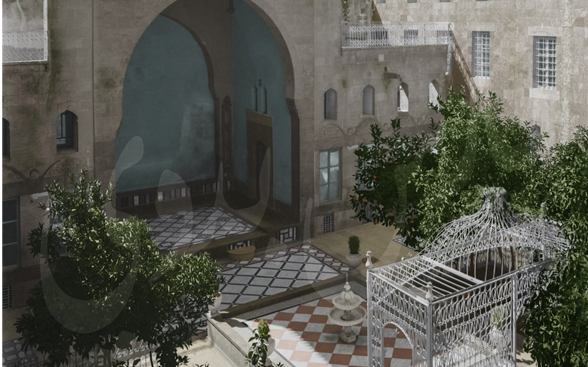 التاريخ السوري المعاصر - صور تاريخية ملونة - بيت جبرائيل دلّال في حلب