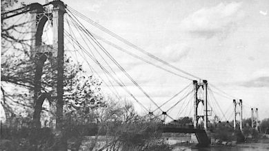 الجسر المعلق في دير الزور في خمسينيات القرن العشرين (2)