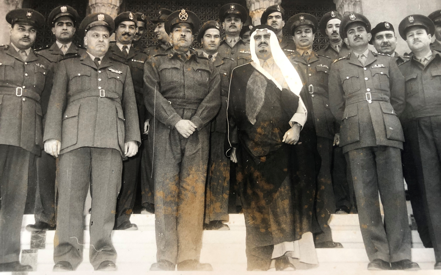 القيادة المشتركة للجيشين السوري والمصري أمام مقر جامعة الدول العربية 1956