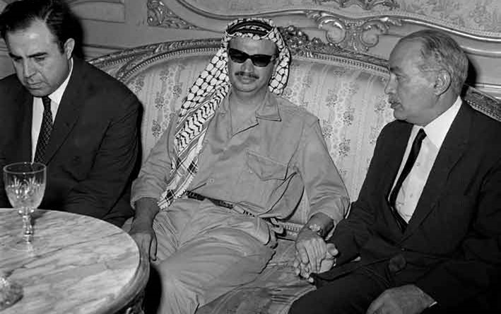 نور الدين الأتاسي وياسر عرفات في مراسم جنازة جمال عبد الناصر (2)