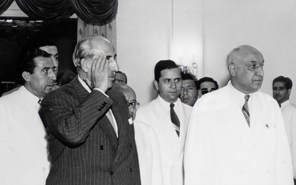 شكري القوتلي في نادي الشرق بدعوة من الوزير محمد العايش عام 1956م