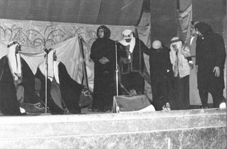التاريخ السوري المعاصر - لقطة من مسرحية اليرموك التي قدمها نادي الفتيان في السويداء عام 1959