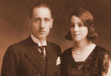 نافع القدسي مدير الشرطة في سورية وزوجته عام 1937م