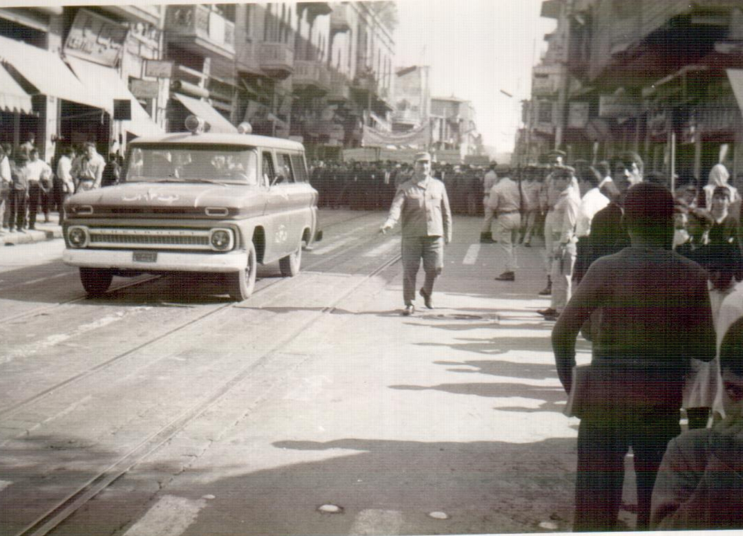 التاريخ السوري المعاصر -  شارع شكري القوتلي في حلب 1969 -  طليعة مسيرة استنكار ضرب العمل الفدائي في لبنان 1969 (16)