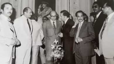 كاظم زيتونة ومحمود رياض أمين عام الجامعة العربية عام 1976م