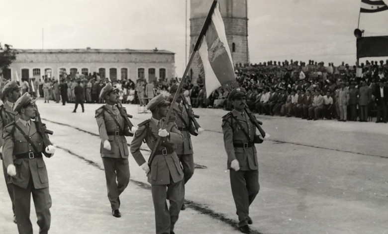 استعراض الوحدات في حفل تخريج ضباط الاحتياط  في حلب عام  1958