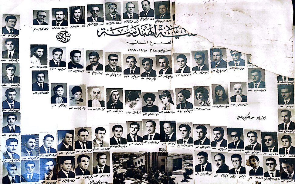 خريجو كلية الهندسة المدنية في حلب للعام الدراسي 1968 - 1969