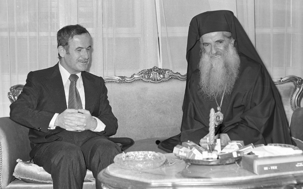 الياس الرابع معوض وحافظ الأسد في سبعينيات القرن العشرين