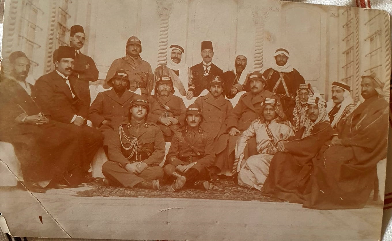 نسيب البكري والأمير زيد بن الحسين في دمشق عام 1919