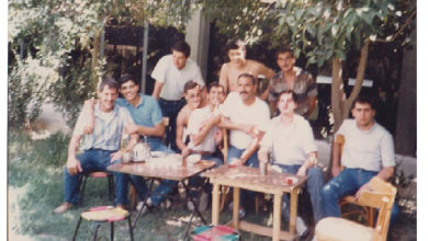 لاعبون في حديقة صالة تشرين في دمشق عام 1980