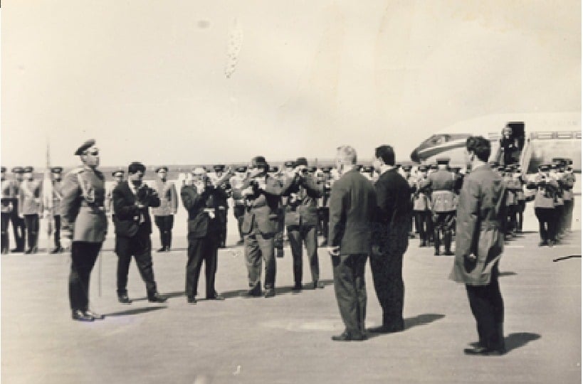 نور الدين الأتاسي ورئيس جمهوريات الاتحاد السوفيتي في موسكو عام 1967