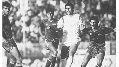 التاريخ السوري المعاصر - نزار محروس بين لاعبيين عراقيين في التأهل لكأس العالم 1986م