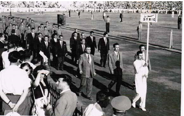 الوفد السوري المشارك في دورة البحر الأبيض المتوسط الأولى بالاسكندرية 1951 (2)