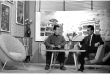 خلدون المالح في مقابلة تلفزيونية مع فاتح المدرس في ستينيات القرن العشرين