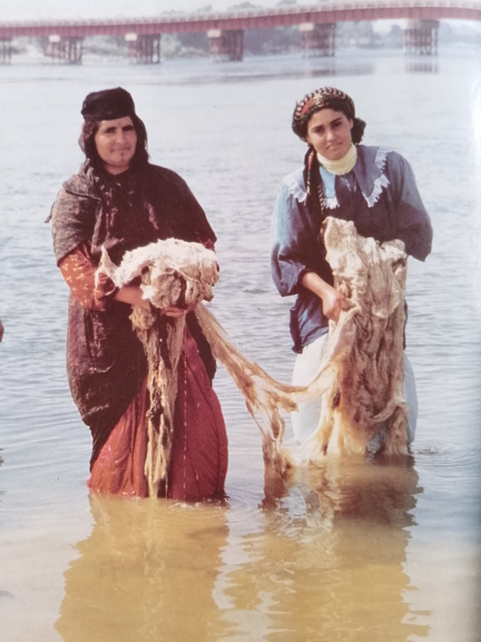 التاريخ السوري المعاصر - غسيل الصوف في مياه نهر الفرات عام 1999
