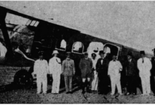 المندوب الفرنسي بدمشق مع محمد علي العابد في ذكرى عيد شركة الطيران الدمشقية عام 1932