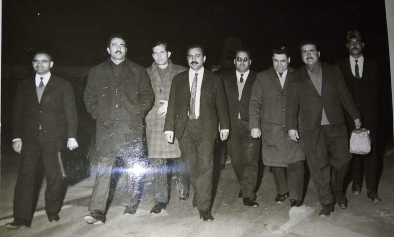 محمد سعيد طالب وزير الزراعة وحديثي مراد عضو القيادة القطرية عام 1969