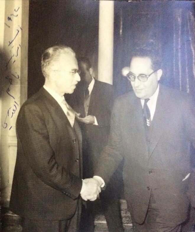 التاريخ السوري المعاصر - الرئيس ناظم القدسي وإليان قندلفت المفتش في وزارة الأشغال عام 1962