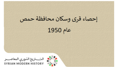 إحصاء قرى وسكان محافظة حمص عام 1950م