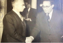 الرئيس ناظم القدسي وإليان قندلفت المفتش في وزارة الأشغال عام 1962