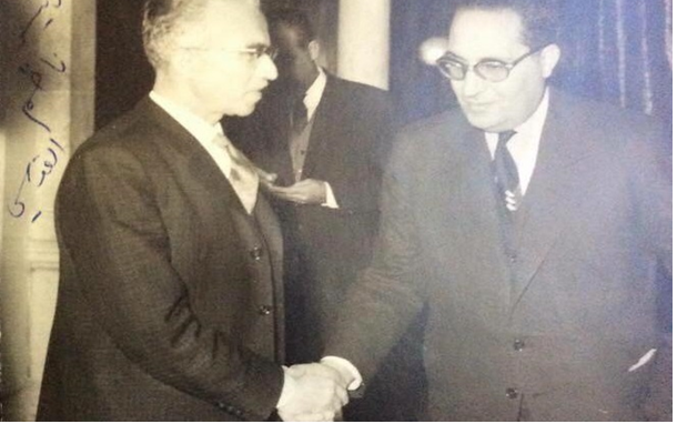 الرئيس ناظم القدسي وإليان قندلفت المفتش في وزارة الأشغال عام 1962