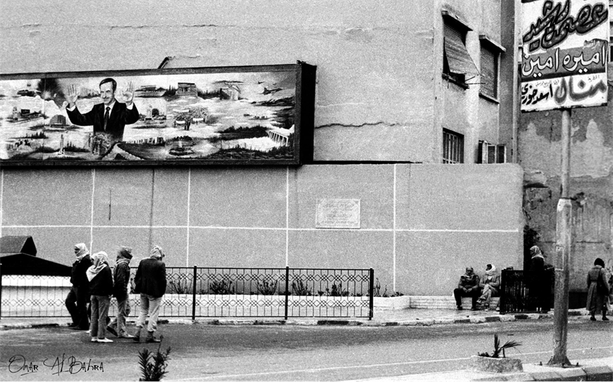 ساحة عرنوس بجانب التمثال في دمشق عام 1986