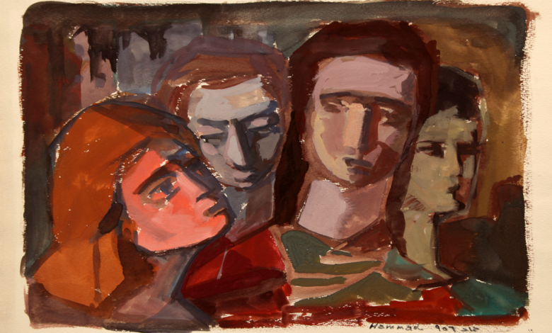 أشخاص .. لوحة للفنان محمود حماد Rome عام 1956 (38)