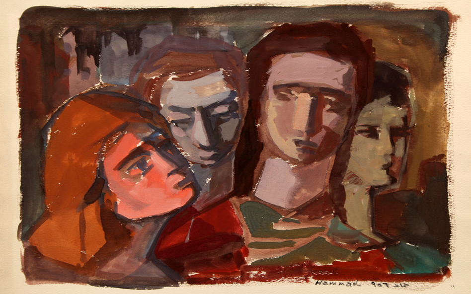 أشخاص .. لوحة للفنان محمود حماد Rome عام 1956 (38)