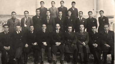 التاريخ السوري المعاصر - مدرسون في مدرسة التجهيز الأولى بدمشق في أربعينيات القرن العشرين