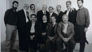 التاريخ السوري المعاصر - أعضاء فرقة المسرح العمالي في حلب عام 1996م