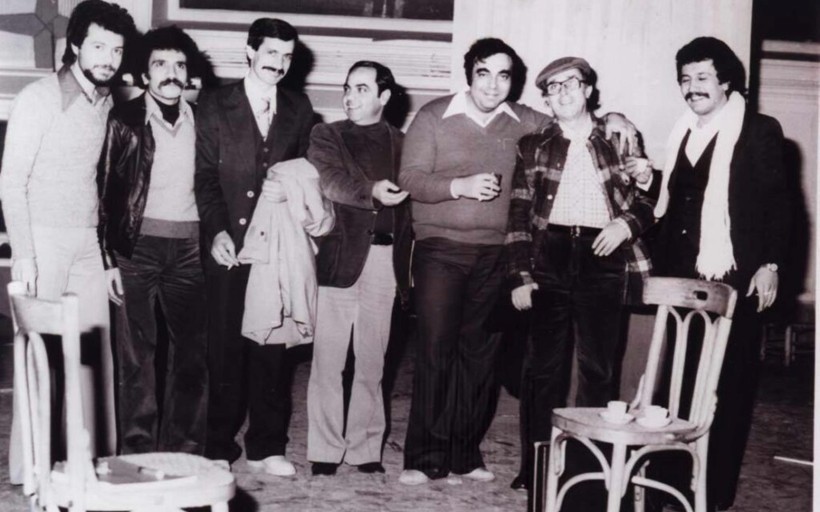 مجموعة من الفنانين المشاركين في تمثيلية الورقة الأخيرة عام 1981