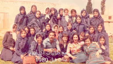 التاريخ السوري المعاصر - طالبات في إعدادية بنات نبل - حلب عام 1980