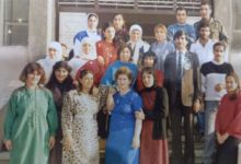 معلمون في مدرسة علي بن أبي طالب في الرقة عام 1988م