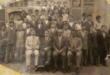 طلاب الصف الخامس في المدرسة الهاشمية بحلب عام 1953