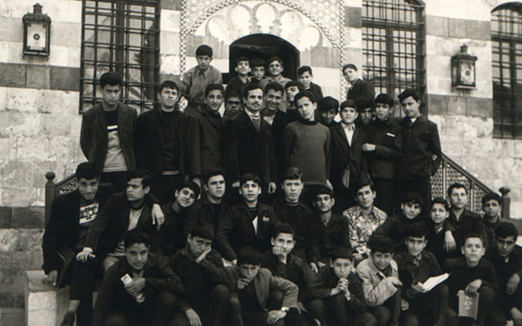 طلاب من مدرسة كفرسوسة في قصر العظم عام 1972